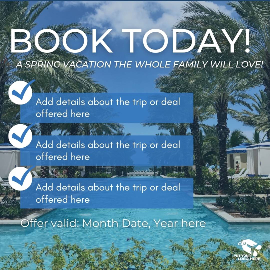 Book Today idea for Vacation Creations