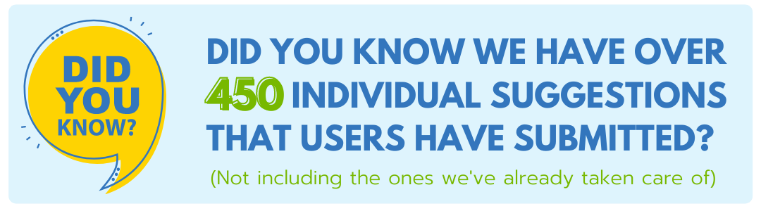 Did you know we have over 450 individual suggestions that users have submitted - Vacation Creations Software for Travel Agents Did you know we have over 450 individual suggestions that users have submitted